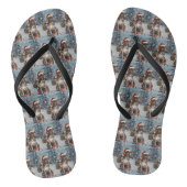 Bokser Hond Rijden Motorfiets Kerstmis Teenslippers (Voetbed)