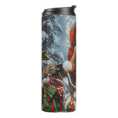 Bokser Hond Rijden Motorfiets Kerstmis Thermosbeker (Gedraaid links)