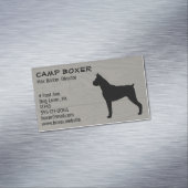 Bokser Hond Silhouet Faux Hout Stijl Visitekaartje Magneet (Voorbeeld)