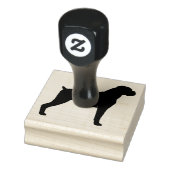 Bokser Hond Silhouet met Natuurlijke oren Rubberstempel (Stempel)