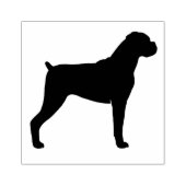 Bokser Hond Silhouet met Natuurlijke oren Rubberstempel (Afrduk)