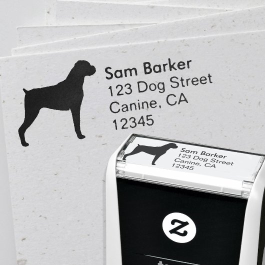 Bokser hond silhouet retouradres - Natuurlijke ore Zelfinktende Stempel