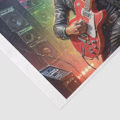 Bokser hond spelen elektrische gitaar op een podiu tissuepapier (Detail)