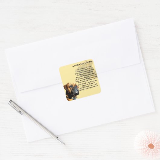 Bokser Hond Vader Gedicht Stickers (Envelop)