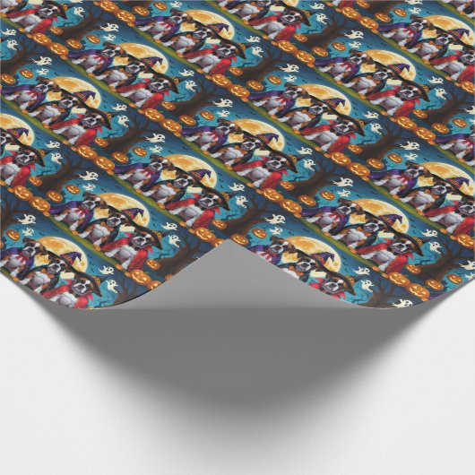Bokser Honden Pompoen Halloween Grappig Cadeaupapier (Hoek)