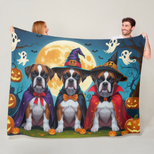 Bokser Honden Pompoen Halloween Grappig Fleece Deken