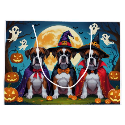 Bokser Honden Pompoen Halloween Grappig Groot Cadeauzakje (Achterkant)
