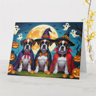 Bokser Honden Pompoen Halloween Grappig Kaart