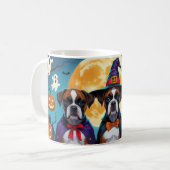 Bokser Honden Pompoen Halloween Grappig Koffiemok (Voorkant links)