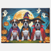 Bokser Honden Pompoen Halloween Grappig Magneet (Voorkant)