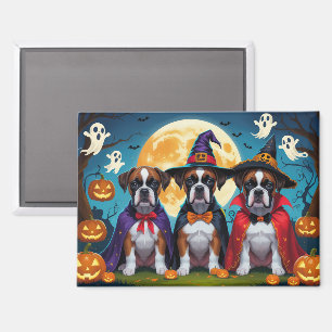 Bokser Honden Pompoen Halloween Grappig Magneet