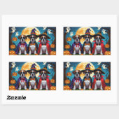 Bokser Honden Pompoen Halloween Grappig Rechthoekige Sticker (Vel)