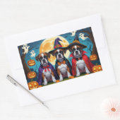 Bokser Honden Pompoen Halloween Grappig Rechthoekige Sticker (Envelop)