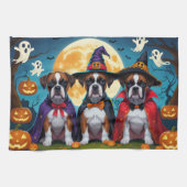 Bokser Honden Pompoen Halloween Grappig Theedoek (Horizontaal)