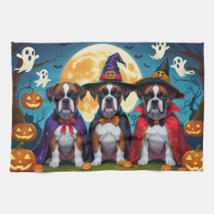 Bokser Honden Pompoen Halloween Grappig Theedoek