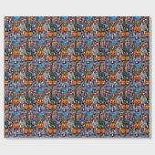 Bokser Honden Trick-or-Treating in Halloween Kostu Cadeaupapier (Vlak)