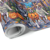 Bokser Honden Trick-or-Treating in Halloween Kostu Cadeaupapier (Rol Hoek)
