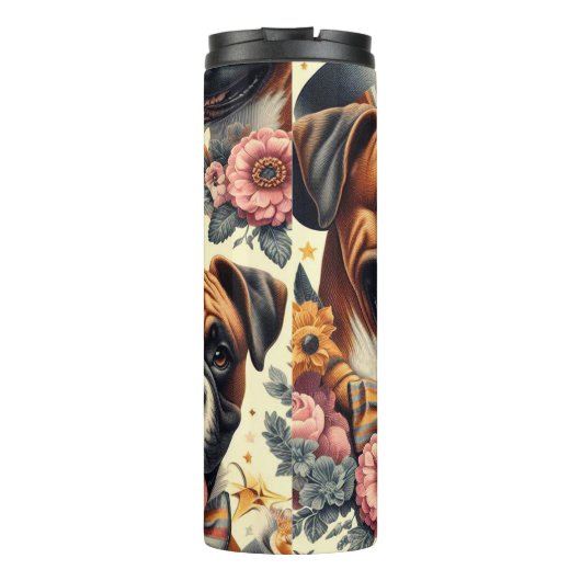  bokser hondenillustratie thermosbeker (Achterkant)