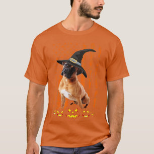 Bokser Hondenpompoen Amerikaanse vlag Halloween T-shirt
