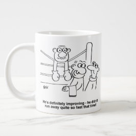 Bokser in de boksring. bokswedstrijd grote koffiekop