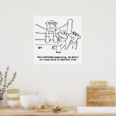 Bokser in de boksring. Grappig Poster (Keuken)