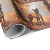 Bokser in Herfstbladeren Herfst Inspire Cadeaupapier (Rol Hoek)