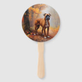 Bokser in Herfstbladeren Herfst Inspire Handwaaier (Voorkant)