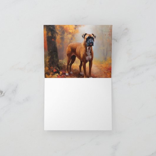 Bokser in Herfstbladeren Herfst Inspire Kaart (Binnen)