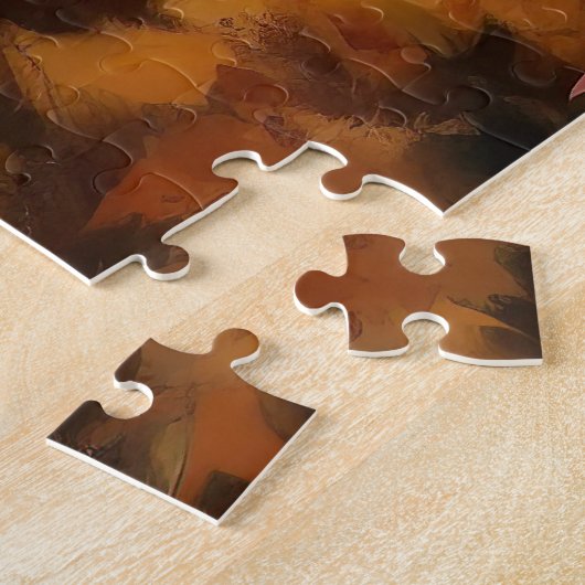 Bokser in Herfstbladeren Herfst Inspire Legpuzzel (Zijkant)