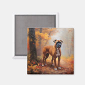 Bokser in Herfstbladeren Herfst Inspire Magneet (Voorkant / Achterkant)