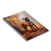 Bokser in Herfstbladeren Herfst Inspire Notitieboek (Rechterzijde)