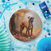 Bokser in Herfstbladeren Herfst Inspire Papieren Bordje (Feest)