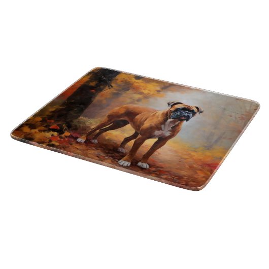 Bokser in Herfstbladeren Herfst Inspire Snijplank (Hoek)