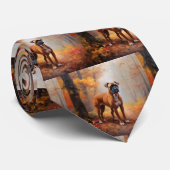 Bokser in Herfstbladeren Herfst Inspire Stropdas (Opgerold)