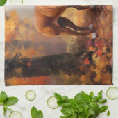 Bokser in Herfstbladeren Herfst Inspire Theedoek (Gevouwen)