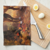Bokser in Herfstbladeren Herfst Inspire Theedoek (Quarter Fold)