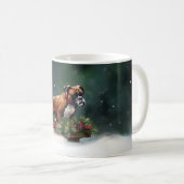 Bokser Kerst sneeuw winter Koffiemok (Voorkant rechts)