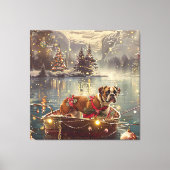 Bokser Kerstelijke Feestelijke Reis Canvas Afdruk (Voorkant)
