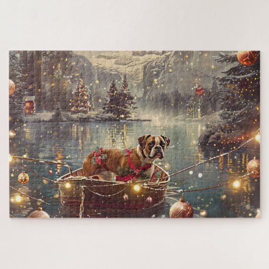 Bokser Kerstelijke Feestelijke Reis Legpuzzel (Horizontaal)