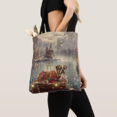 Bokser Kerstelijke Feestelijke Reis Tote Bag (Dichtbij)