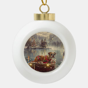 Bokser Kerstelijke Reis Keramische Bal Ornament