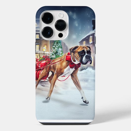 Bokser Kerstfeestperiode iPhone Hoesje (Achterkant)