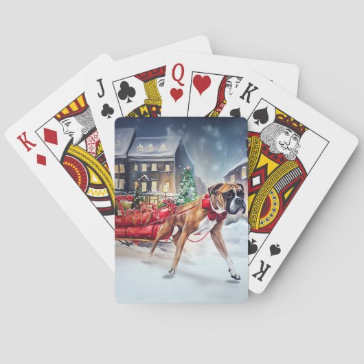 Bokser Kerstfeestperiode Pokerkaarten (Achterkant)