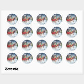 Bokser Kerstfeestperiode Ronde Sticker (Vel)