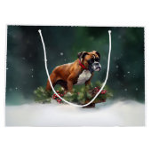 Bokser Kerstmis sneeuw winter Groot Cadeauzakje (Achterkant)