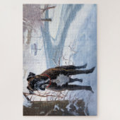 Bokser Laat het Sneeuwen Kerstmis Legpuzzel (Verticaal)