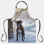 Bokser Laat het Sneeuwen Kerstmis Schort (Voorkant)