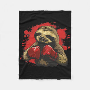 Bokser Luiaard Met Bokshandschoenen Kickboksen Fun Fleece Deken