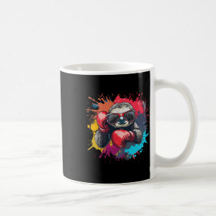 Bokser Luiaard Met Bokshandschoenen Kickboksen Fun Koffiemok