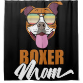 Bokser Mam | Gepersonaliseerd voor mijn moeder Douchegordijn (Voorkant)